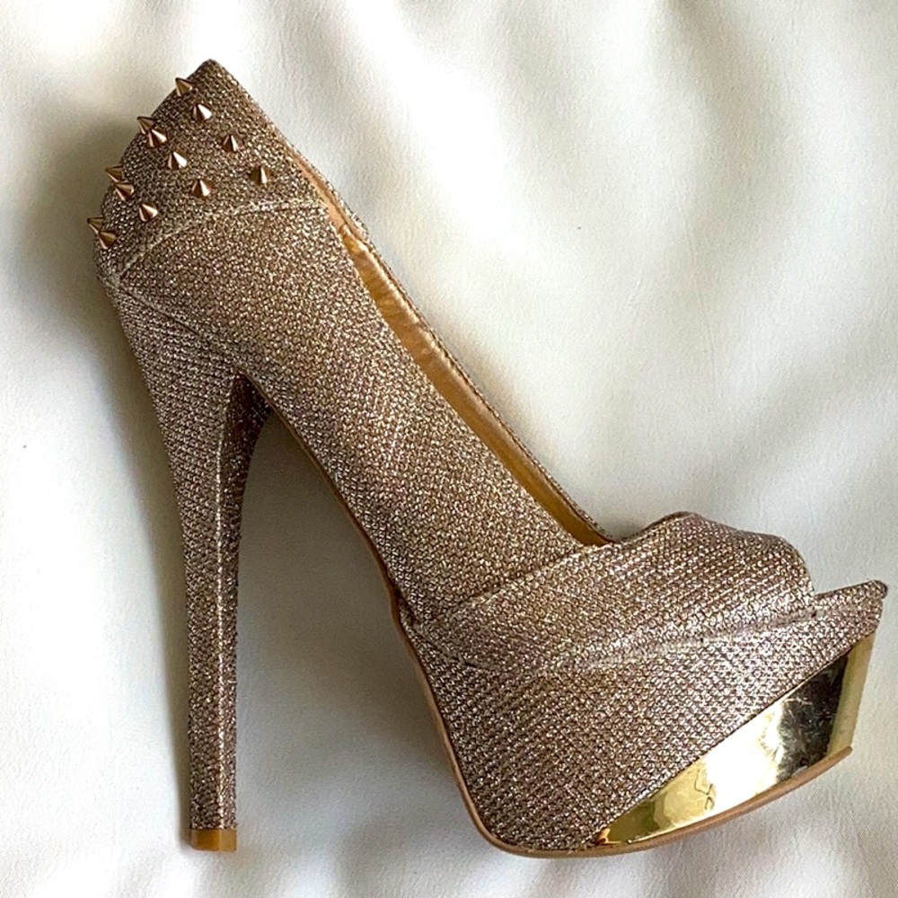 Gold Spiked Stilettos